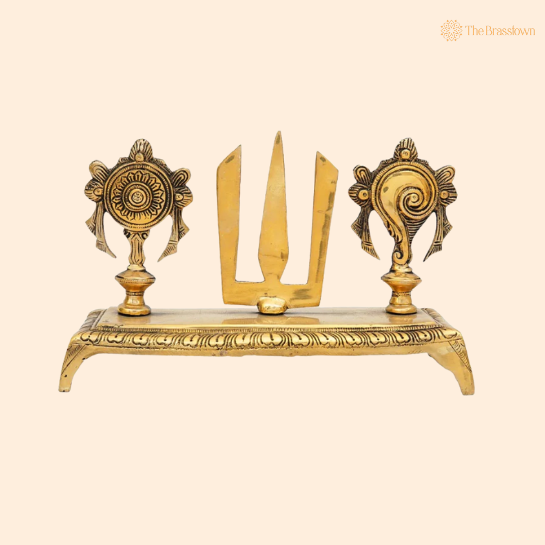 Antique Brass Venkateshvara Chakra 6 Inch front view β pure brass handcrafted India