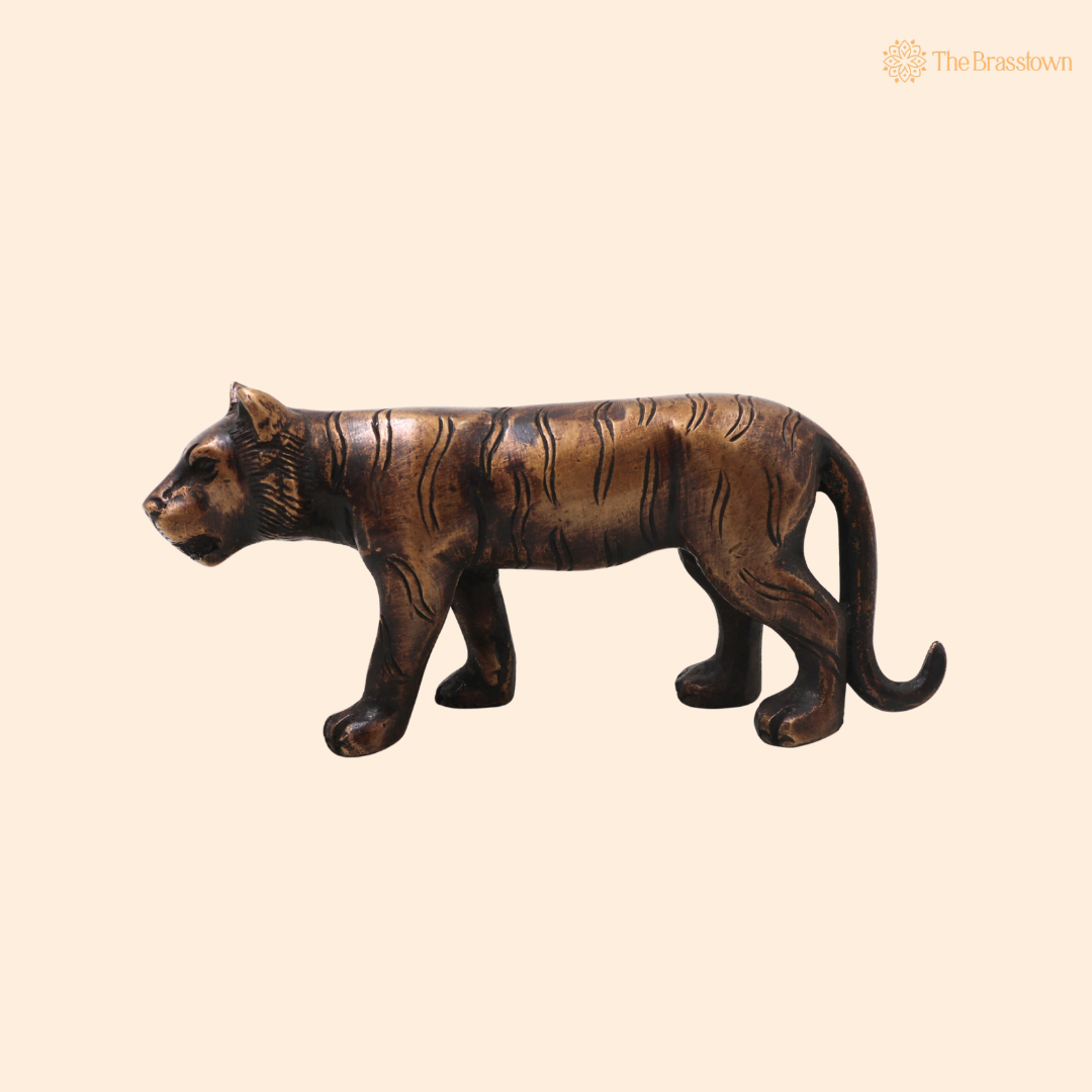 Handcrafted Brass Royal Tiger Idol β Royal Bengal Tiger Idol for Home, Office & Table DΓ©cor 3 Inch