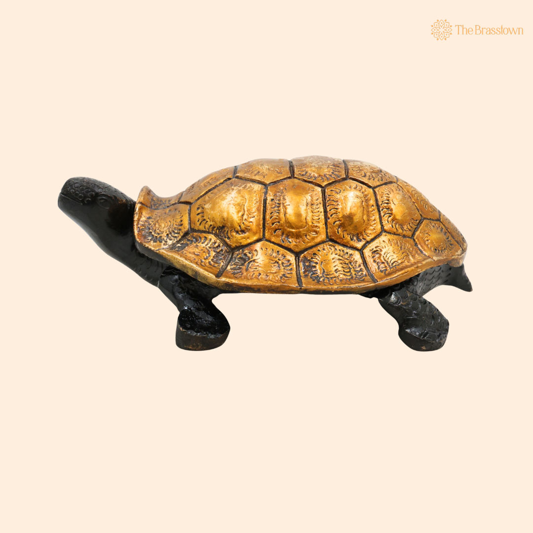 Brass Tortoise Idol (Kurma) – Vastu & Feng Shui (Kachhua) Symbol for Stability, Wealth & Protection 2 Inch