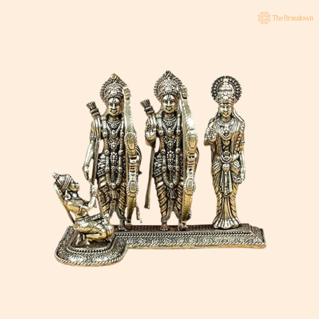 Ram Darbar Ashtadhatu Idol 3 Inch front view – pure brass handcrafted India