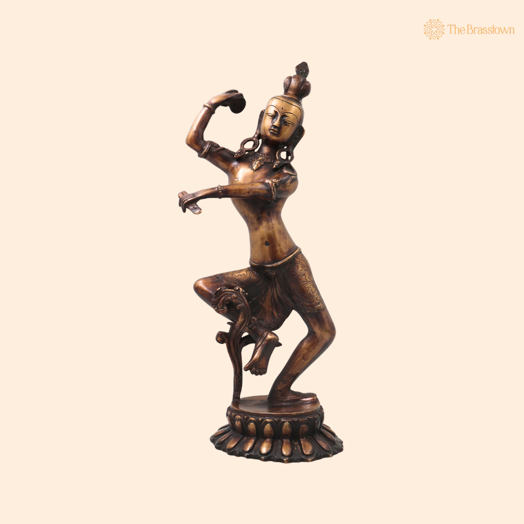 Brass Nataraja Sculpture – Handcrafted Unique Chola Style Dancing Shiva Idol for Pooja, Home Mandir, Temple Décor & Spiritual Gifting 17 Inch