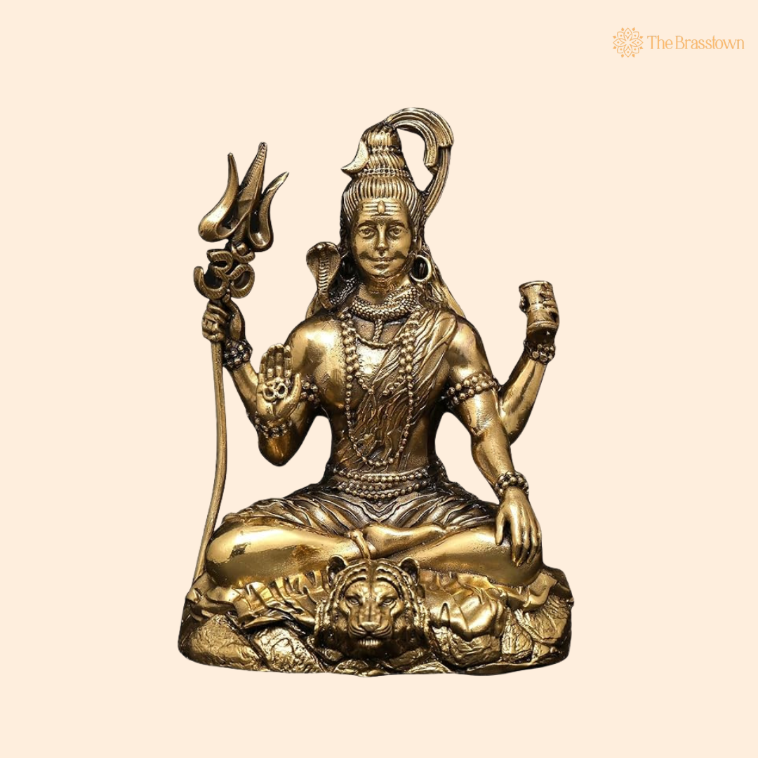 Brass Shiva Idol 3 Inch front view – pure brass handcrafted India