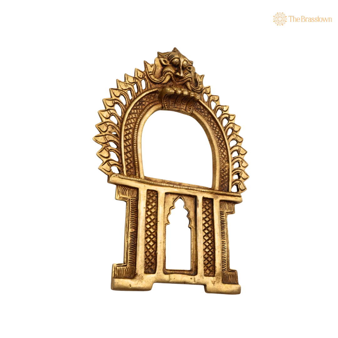 Brass Kirtimukha For Diety Prabhaval Arch – Handcrafted Arch Wall Hanging for Home Temple, Deity Décor & Spiritual Ambience 9 Inch