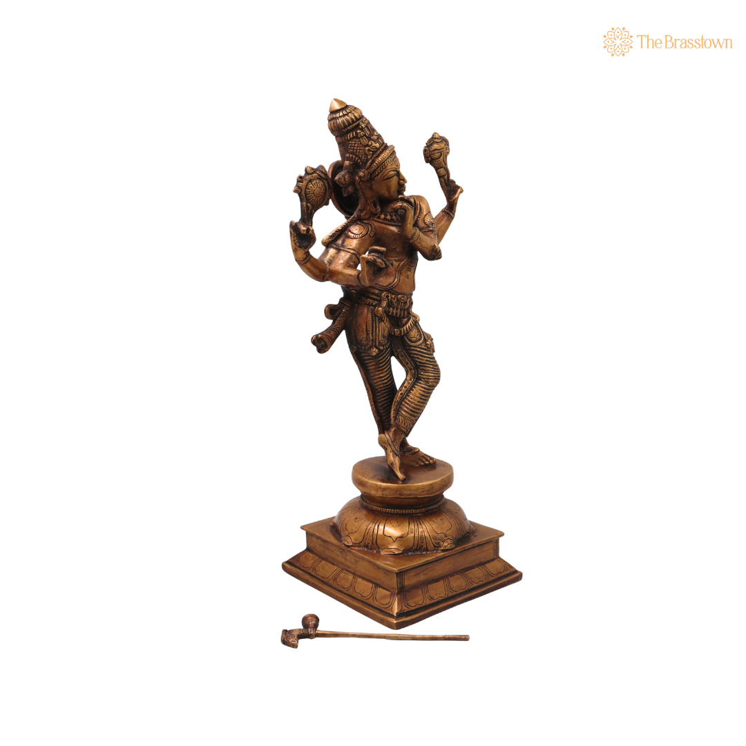 Brass Krishna Idol – Handcrafted Chola Style Venugopala Govinda Murti for Pooja, Home Mandir, Décor & Spiritual Gifting 15 Inch
