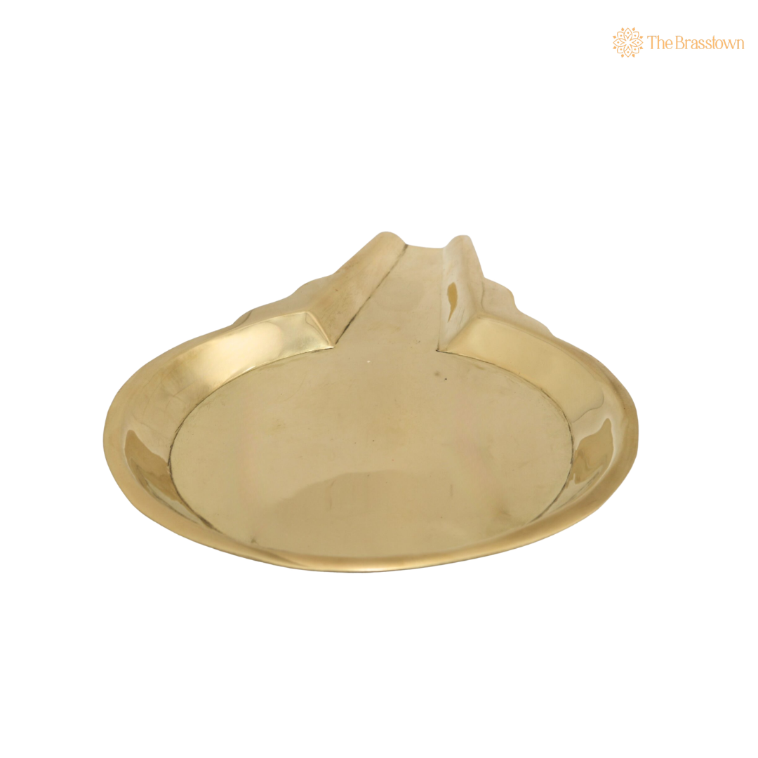Brass Abhishek Patra with Somasutra Tray – Traditional Abhishekam Plate, Tirumanjanam Stand & Temple Pooja Vessel for Shivling and Deity Worship 8 Inch