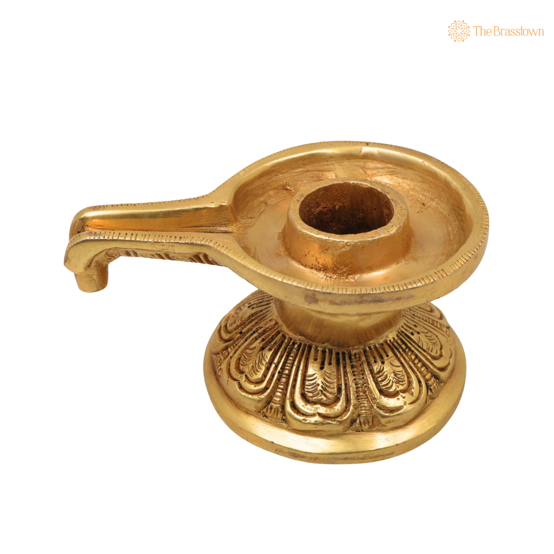 Brass Saligrama Stand Peetham – Traditional Shaligram Shila Peedam for Vishnu Narayana Pooja, Mandir & Vaishnava Worship 2.5 Inch
