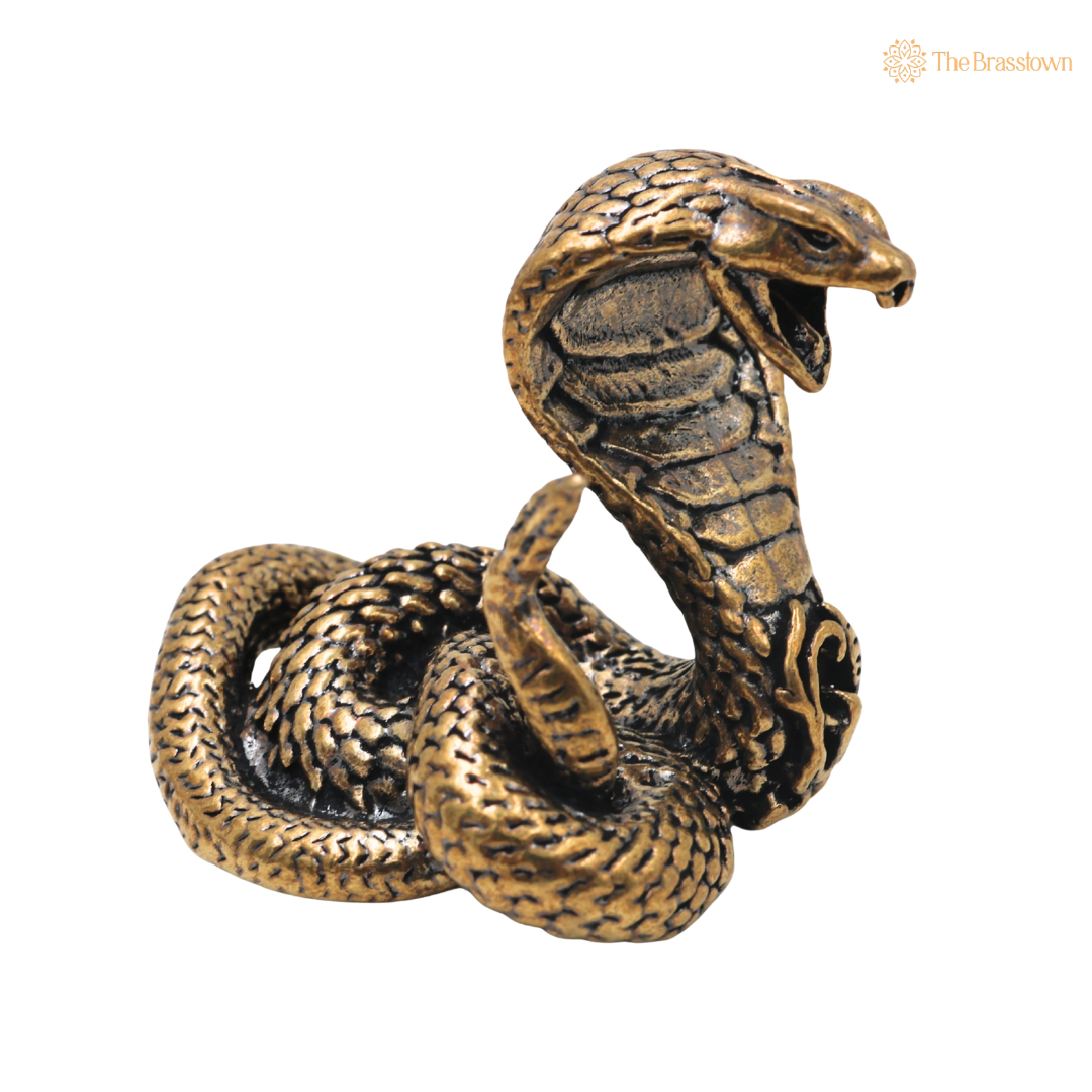 Brass Handcrafted Naag Devta Idol – Handcrafted Naag Devta Murti for Pooja, Vastu, Home Mandir, Spiritual Décor & Traditional Gifting 1.5 Inch