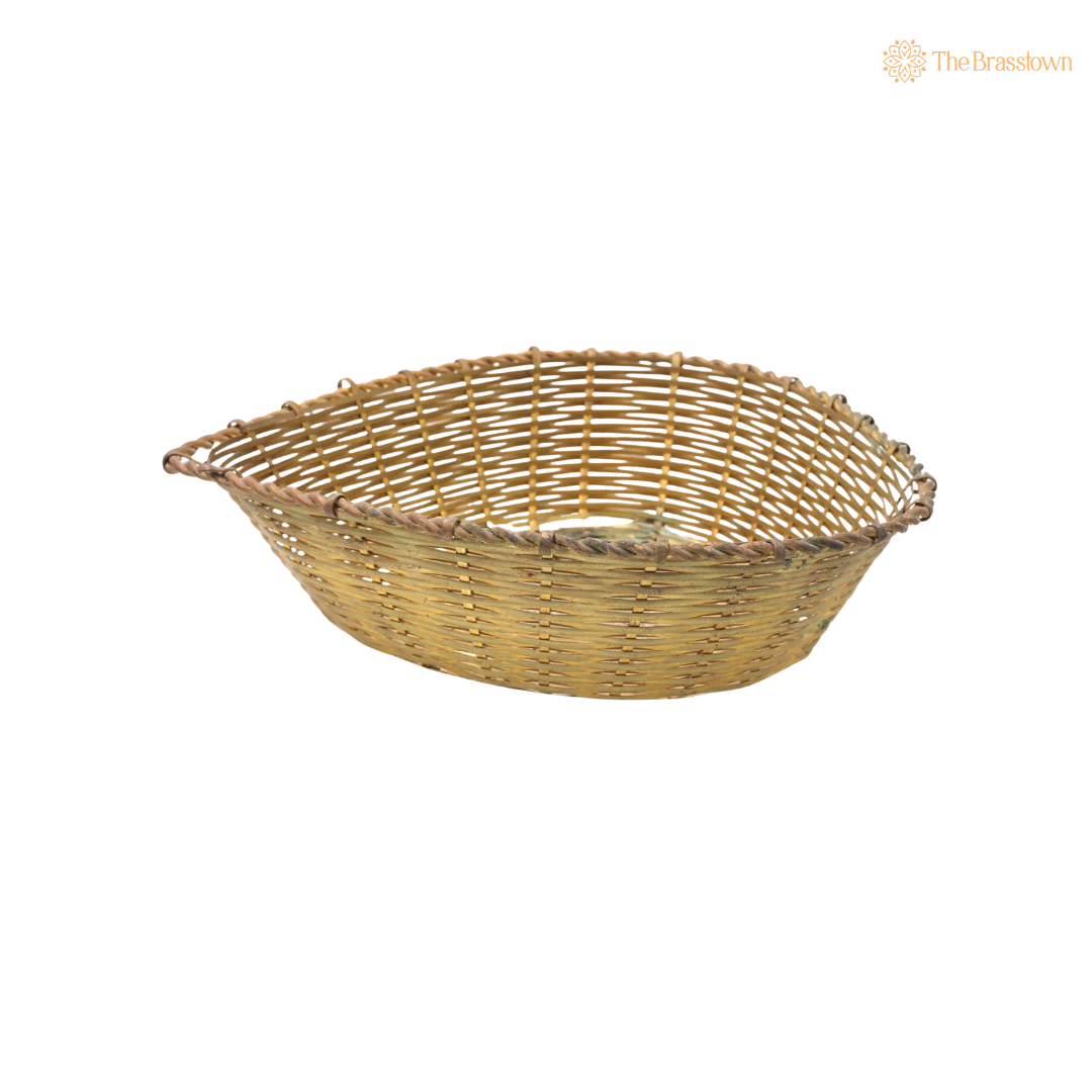Brass Fruit Bowl – Traditional Peetal Phal Dani, Pital Phal Thali & Decorative Brass Bowl for Pooja, Home Décor & Serving 2 Inch
