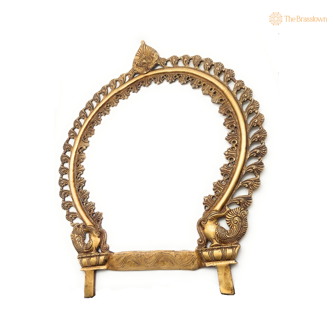 Traditional Brass Leaf Motif Arch Frame 9 Inch