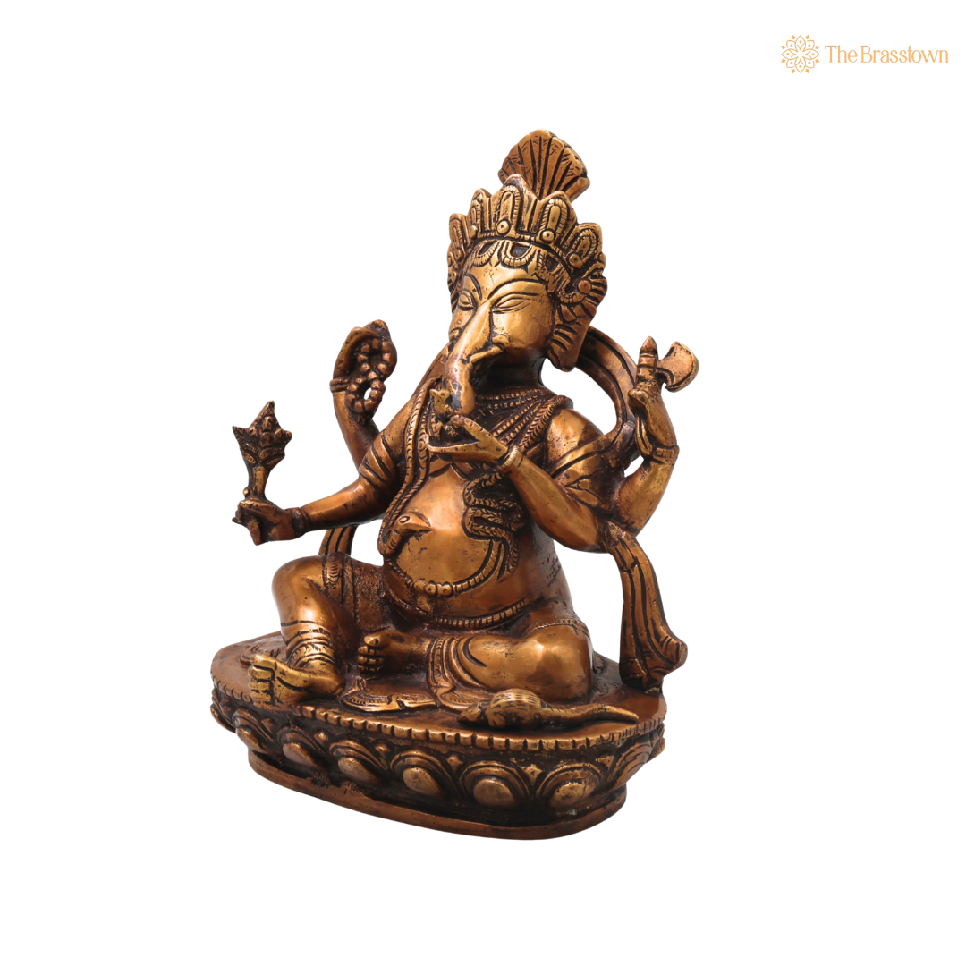 Brass Ganesha Ganapati Vinayaka Idol – Traditional Chola Style Ganapati Vinayaka Murti for Pooja, Home Mandir, Décor & Gifting 9 Inch
