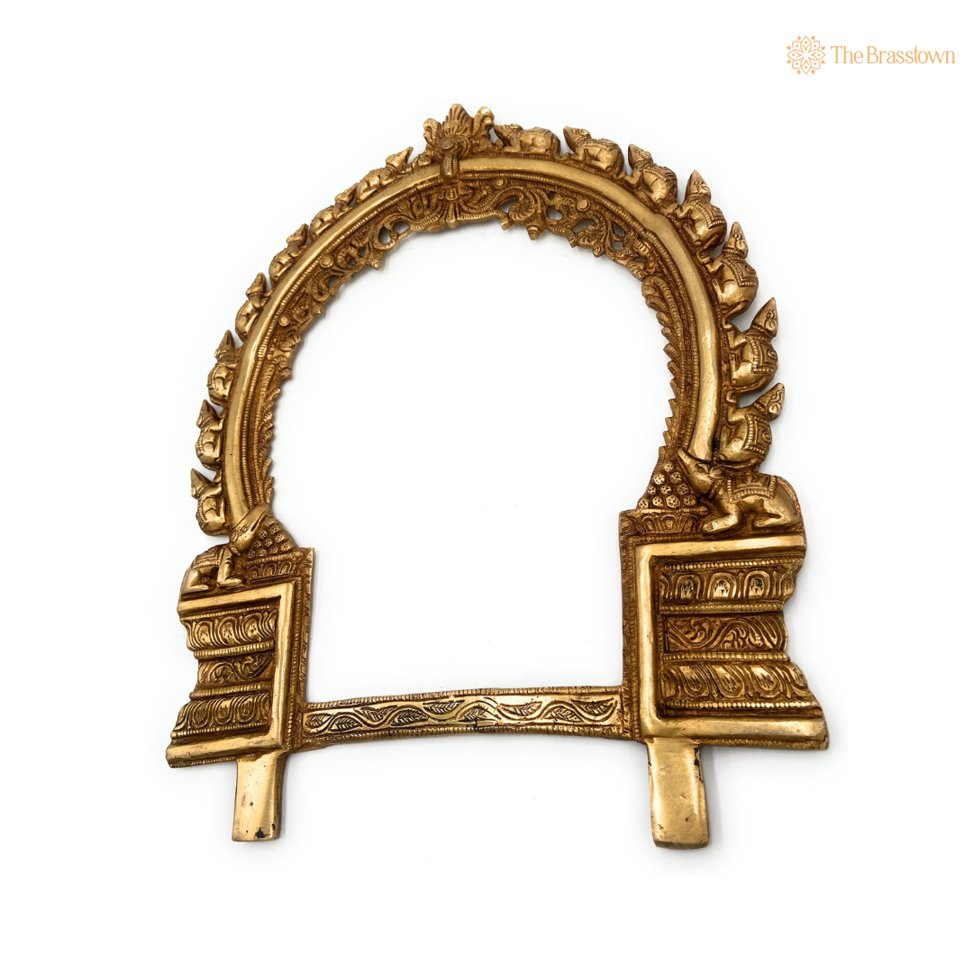 Traditional Brass Elephant Arch Frame 17 Inch