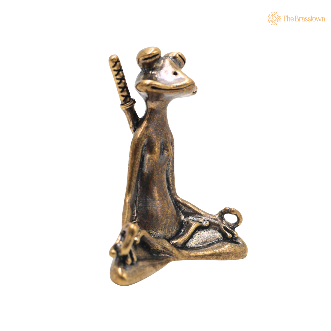 Brass Yoga Zen Frog Sculpture β Handcrafted Meditating Frog Figurine for Yoga, Home DΓ©cor, Office Desk, Vastu & Gifting 2 Inch