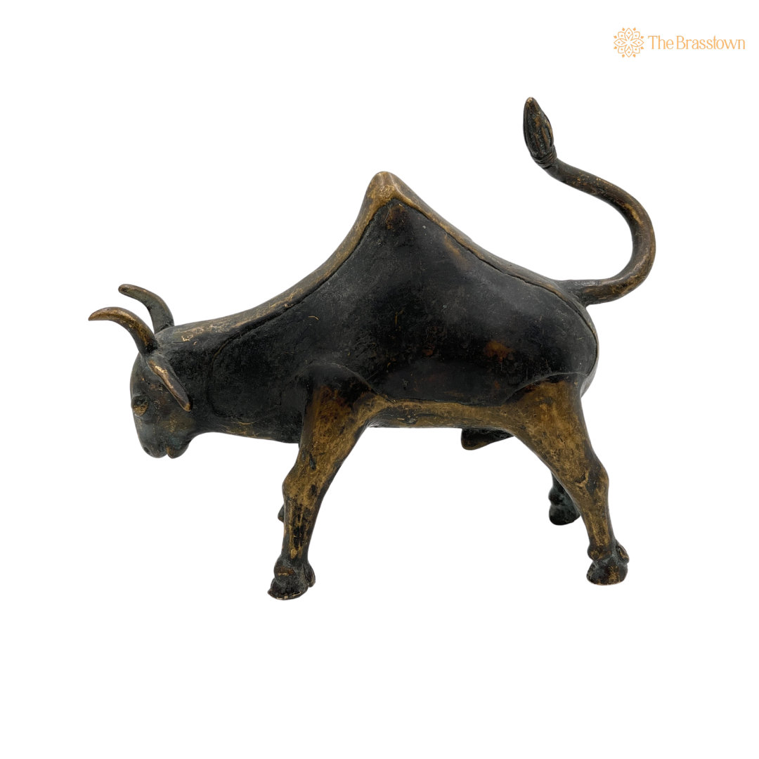 Brass Bull Idol – Handcrafted Sacred Nandi Bull Statue for Shivling, Puja & Home Mandir Décor 5.5 Inch