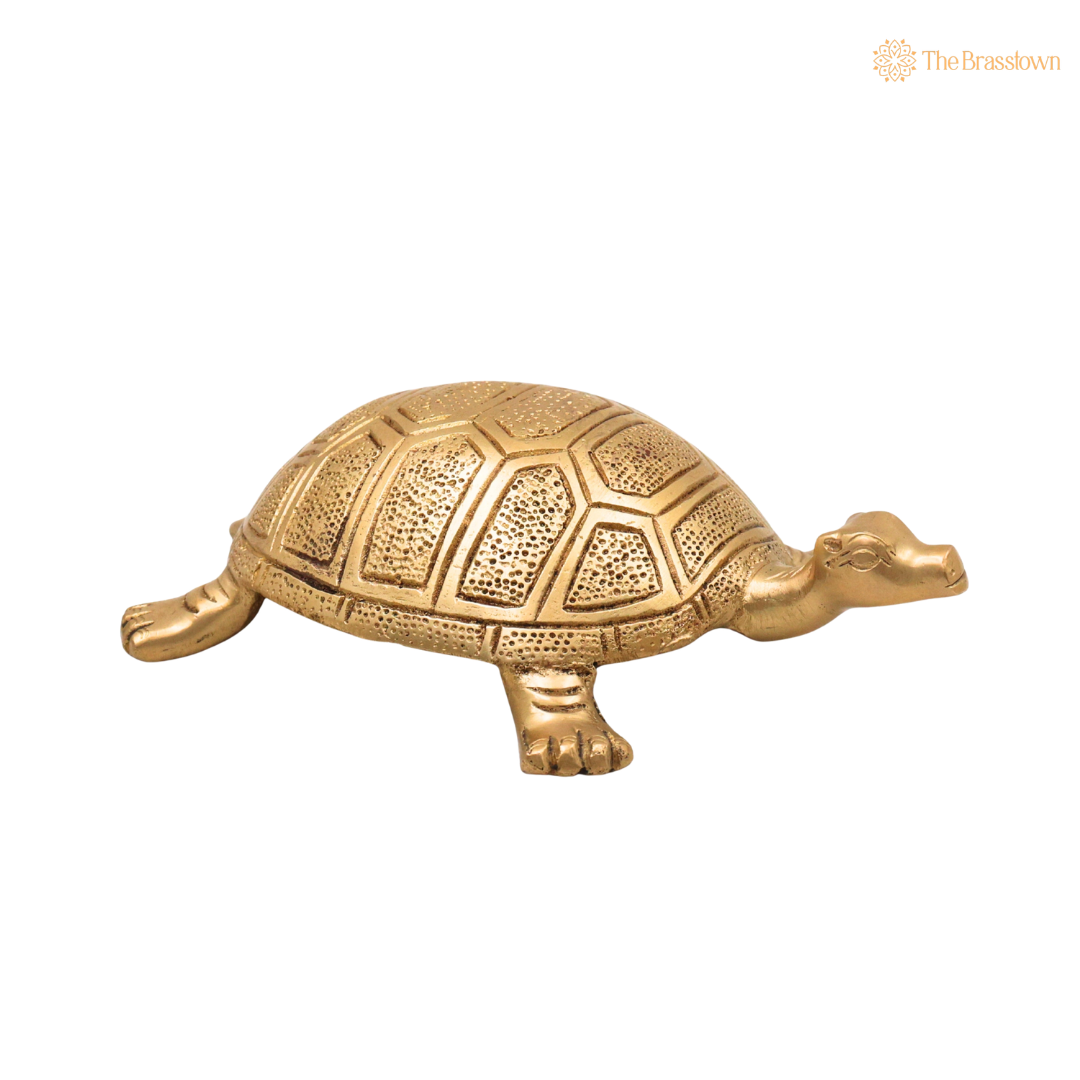 Brass Tortoise Idol (Kurma Avatar) – Vastu & Feng Shui (Kachhua) Symbol for Stability, Wealth & Protection 2.5 Inch