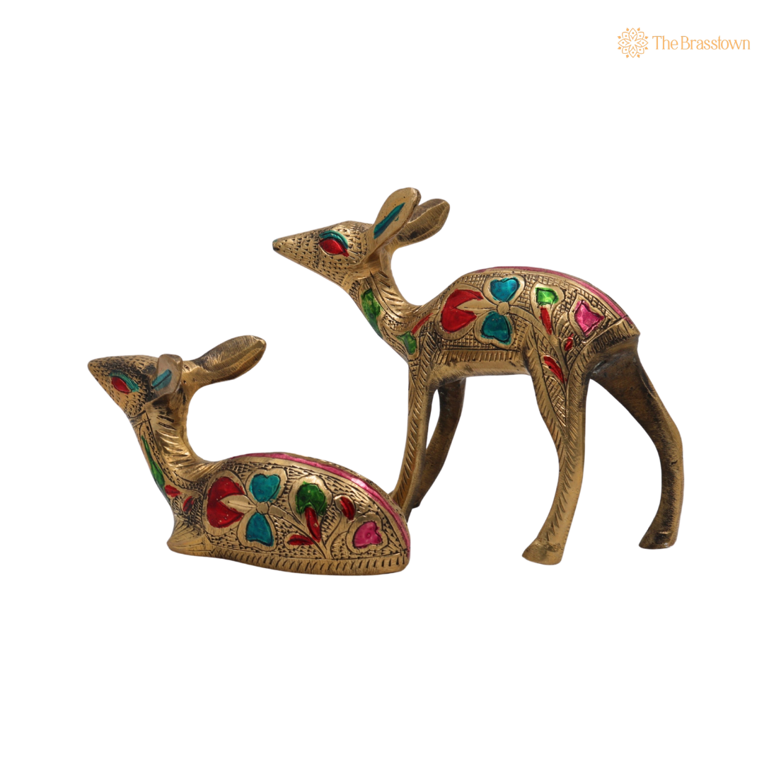 Brass Handcrafted Set of 2 4.5 Inch side view – antique finish detail