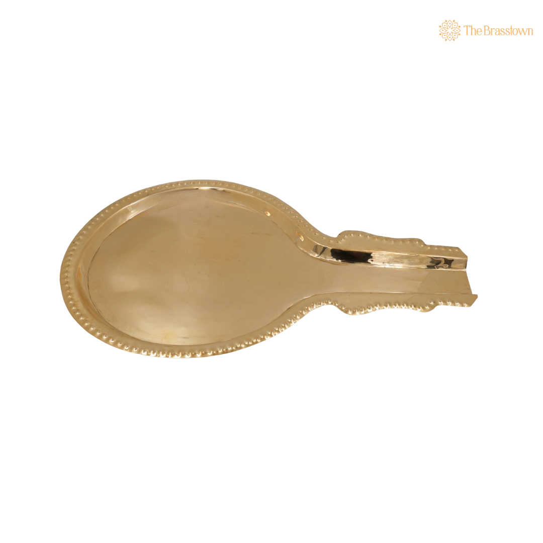 Brass Traditional Abhishek Patra with Somasutra Tray – Abhishekam Plate, Tirumanjanam Stand & Temple Pooja Vessel for Shivling and Deity Worship 14 Inch