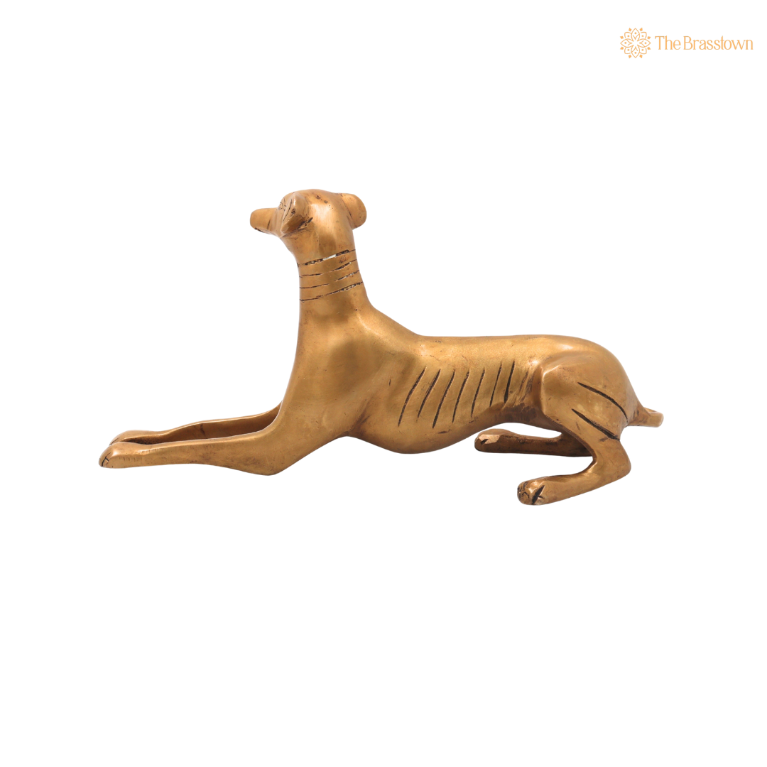 Handcrafted Brass Dog Statue – Brass Dog Idol for Home Décor, Pooja, Collectibles & Gifting 4.5 Inch