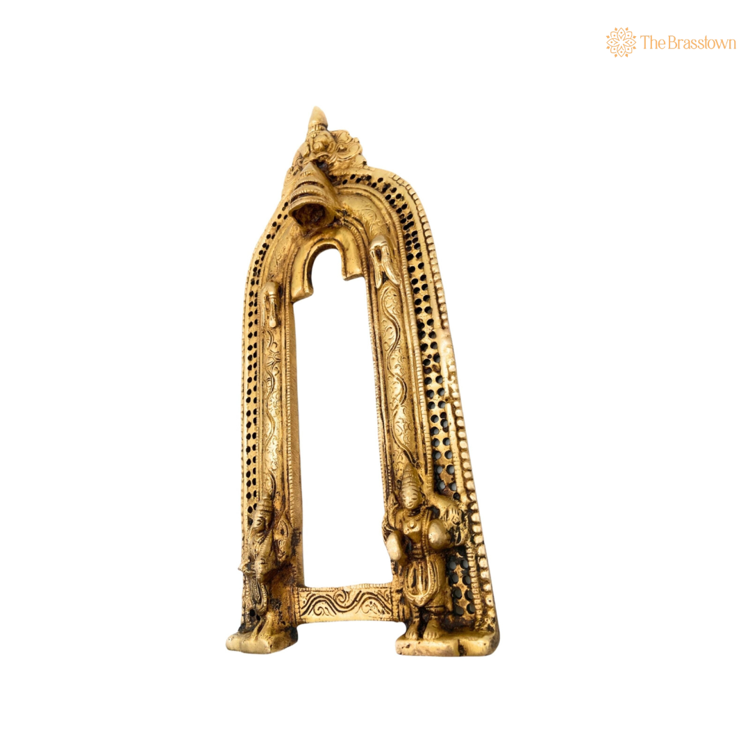 Traditional Antique Brass Temple Arch Frame 13 Inch