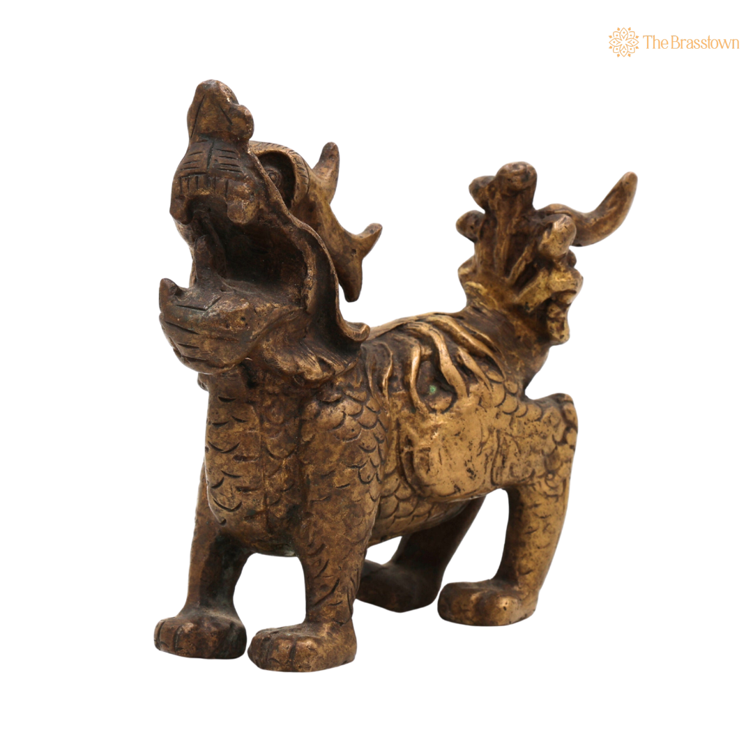 Brass Exquisite Dragon Idol 5 Inch closeup – intricate craftsmanship