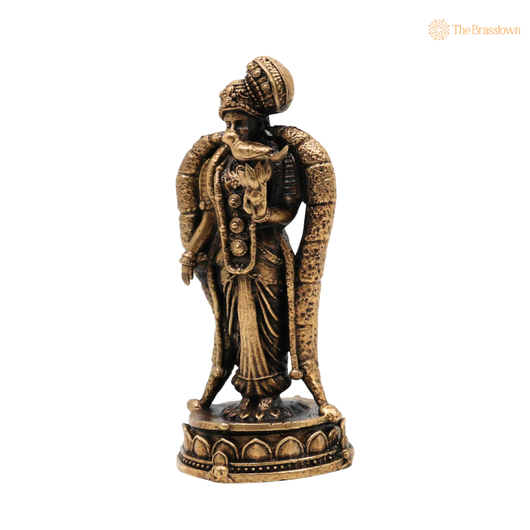 Brass Madurai Meenakshi Idol 3.5 Inch closeup β intricate craftsmanship