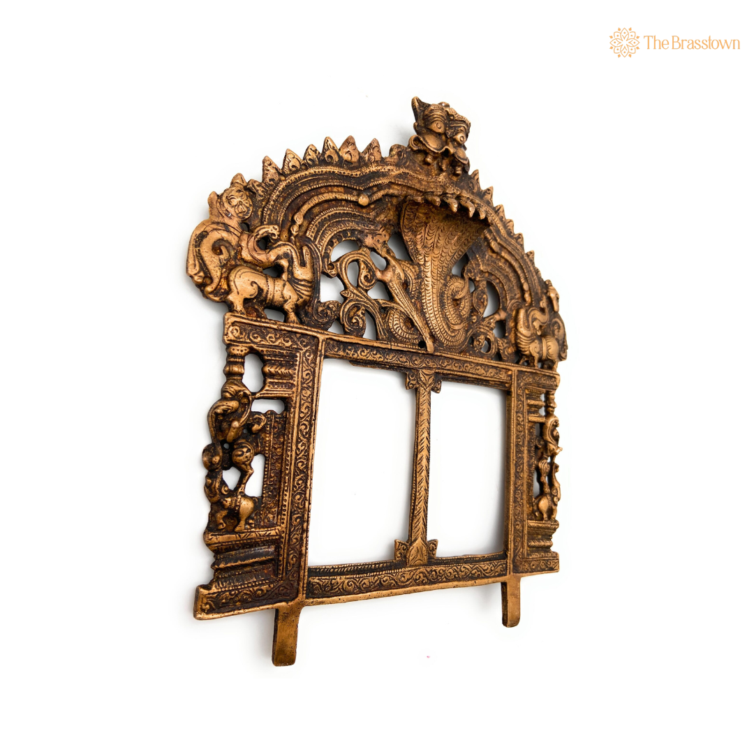 Exquisite Traditional Brass Arch Frame with Mythological Design 10 Inch
