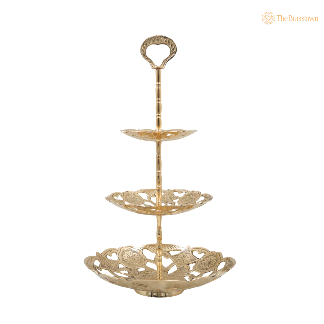 Handcrafted Brass Dry Fruit Stand β Decorative Peetal Dry Fruit Box & Serving Tray for Home DΓ©cor, Festive Serving & Gifting Product Description 15.5 Inch