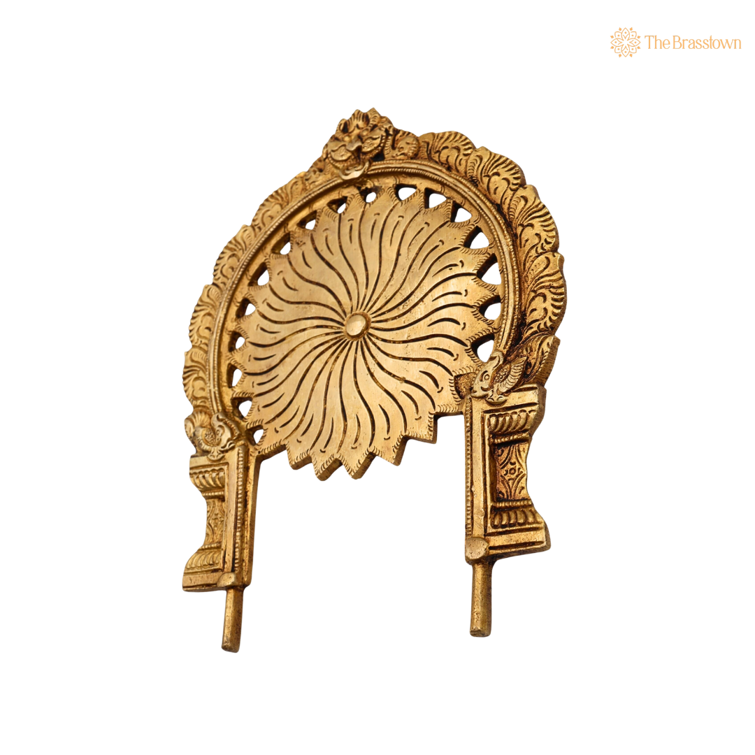 Brass Prabhavali Arch Frame with 8.5 Inch closeup – intricate craftsmanship