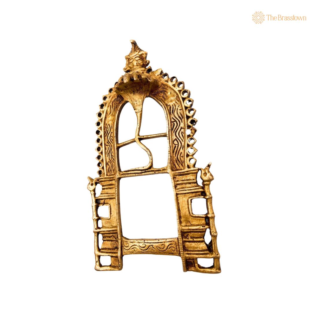 Traditional Antique Brass Temple Arch Frame 7.5 Inch