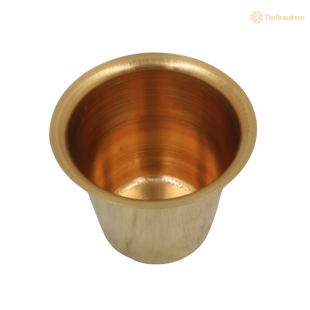 Brass Tumbler – Peetal Tea & Coffee Cup with Heat Retention for Café, Restaurant, Home & Coffee Counter Display 2.5 Inch