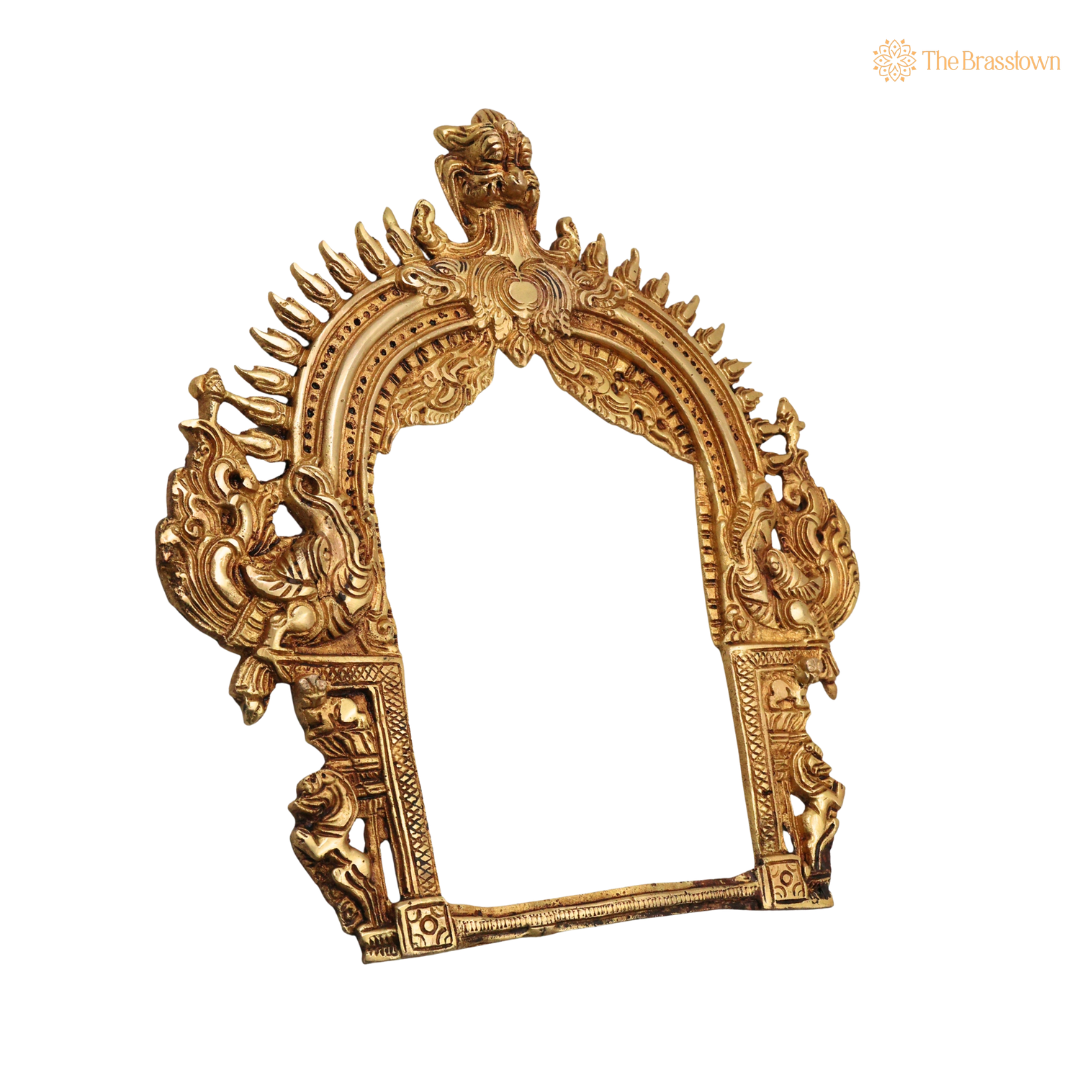 Brass Prabhavali Arch 12 Inch side view β antique finish detail