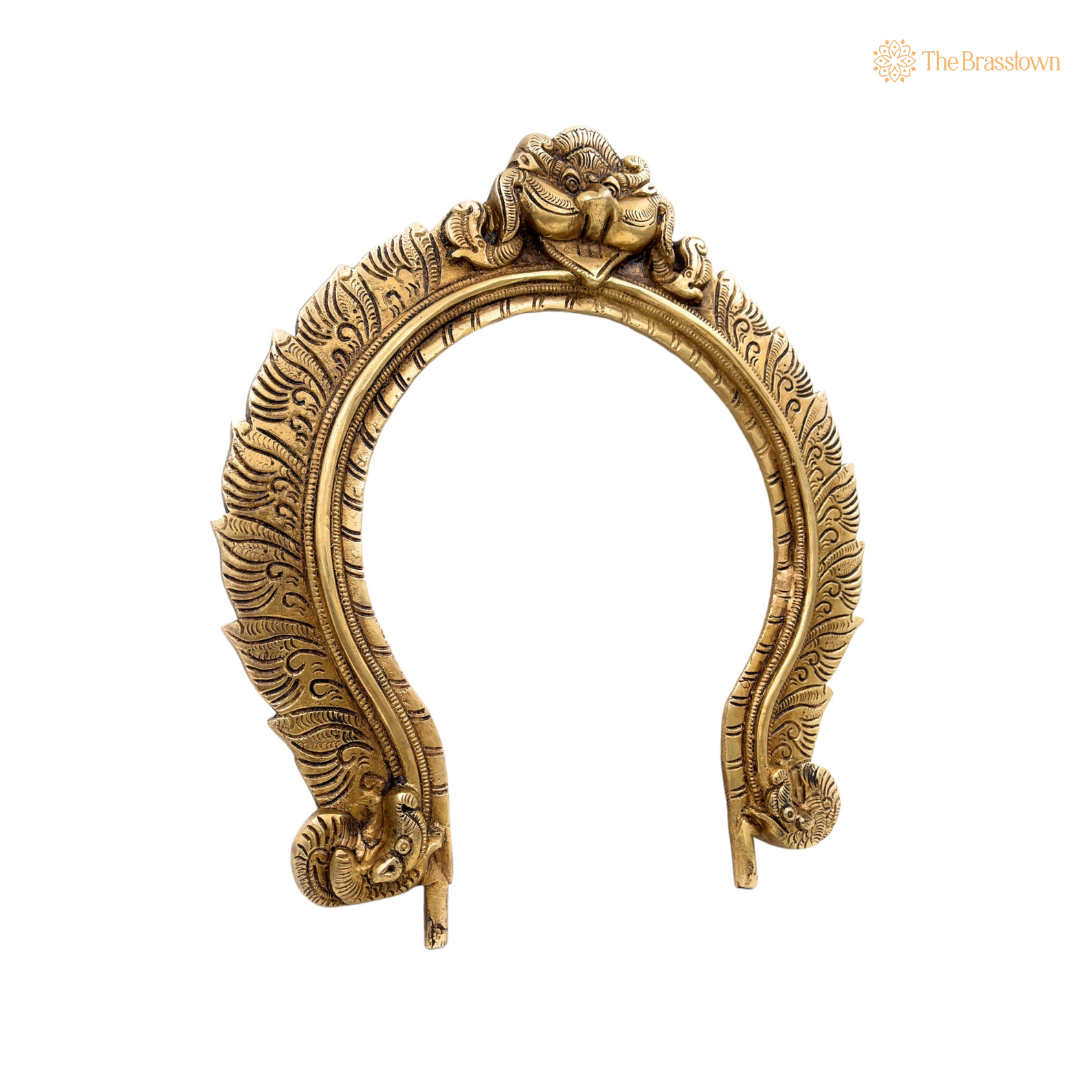 Antique Brass Temple Arch with Intricate Detailing 13 Inch