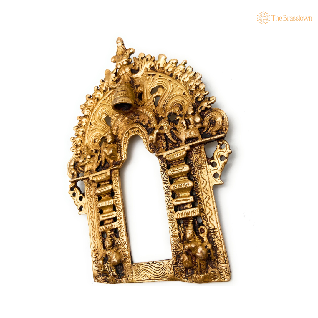 Intricately Designed Traditional Brass Temple Arch Frame 8.5 Inch