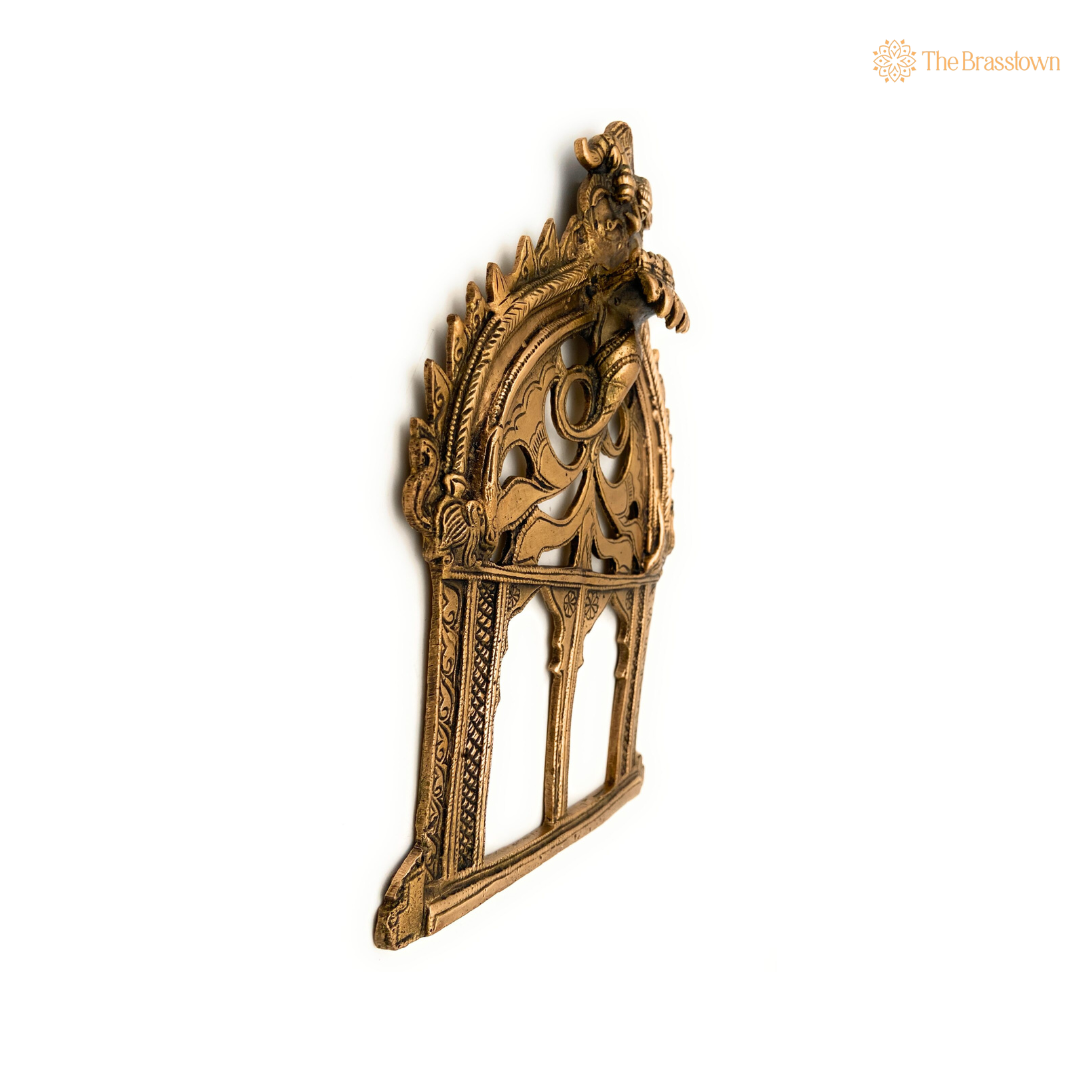 Antique Brass Arch Frame with Serpent Motif 10.5 Inch
