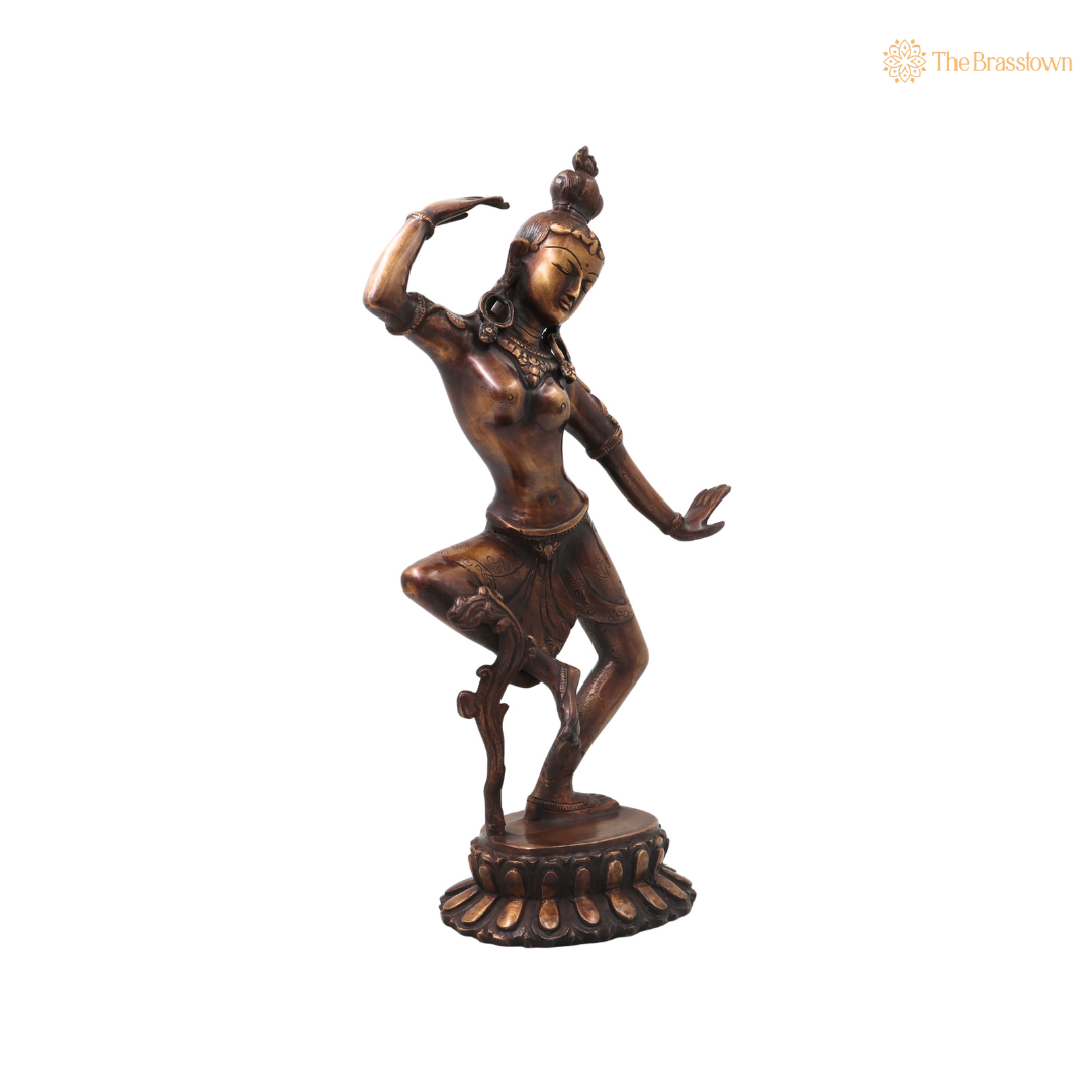 Brass Dancing Parvati Mata Murti – Parvathi Devi Statue for Home Temple & Pooja 15.5 Inch