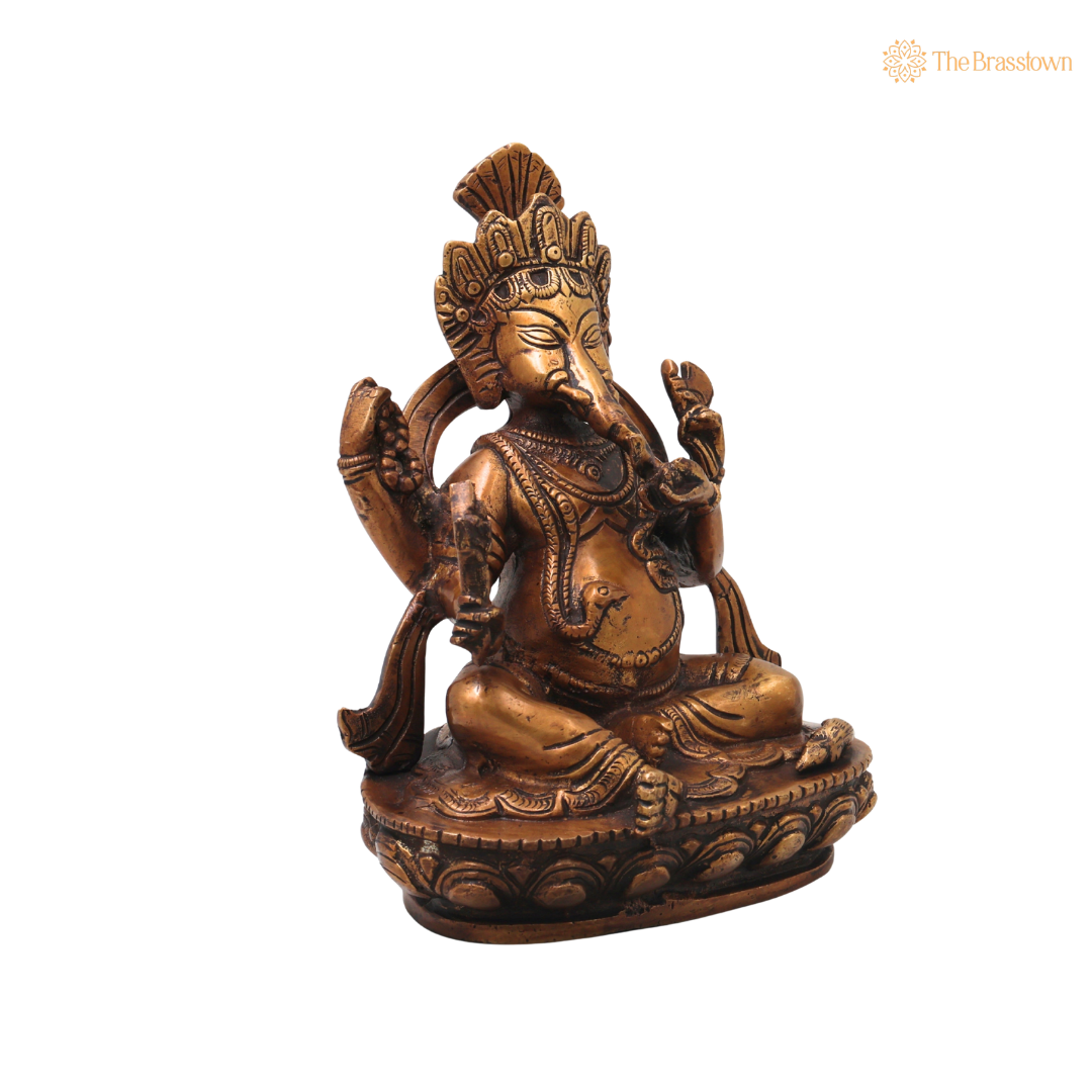 Brass Ganesha Ganapati Vinayaka Idol – Traditional Chola Style Ganapati Vinayaka Murti for Pooja, Home Mandir, Décor & Gifting 9 Inch