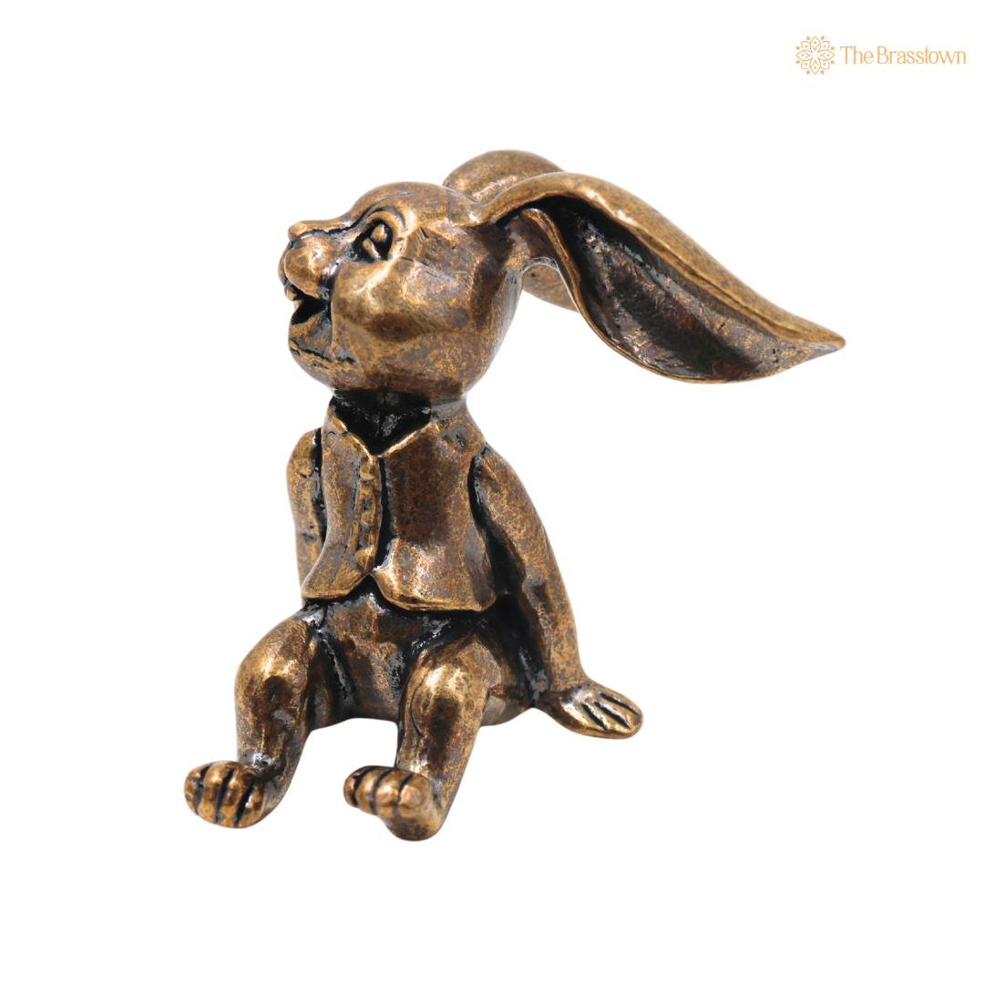 Brass Rabbit Table Decor Idol β Decorative Bunny Showpiece for Home, Office & Table DΓ©cor 1.5 Inch