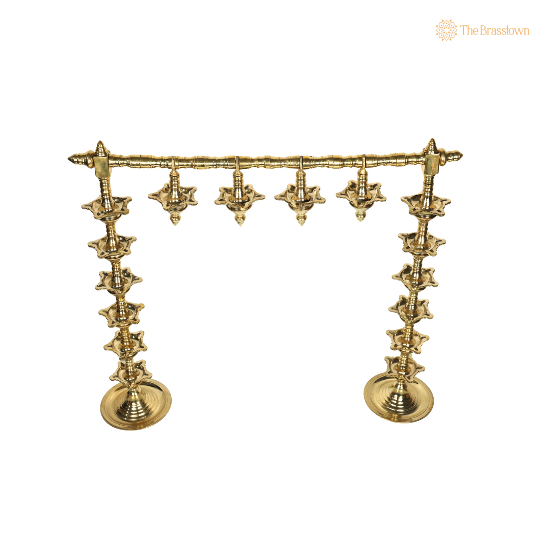 Brass Traditional Deepa Stambh Lamp Stand β Kuthu Vilakku Nilavilakku Samai, South Indian Temple Pooja Oil Stand for Home Mandir & DΓ©cor 22 Inch