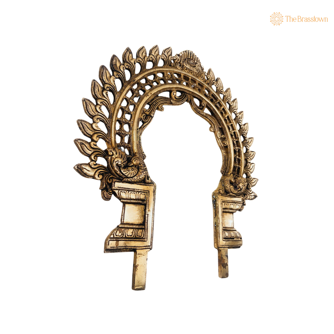 Traditional Brass Arch Frame with Peacock Motifs 13 Inch
