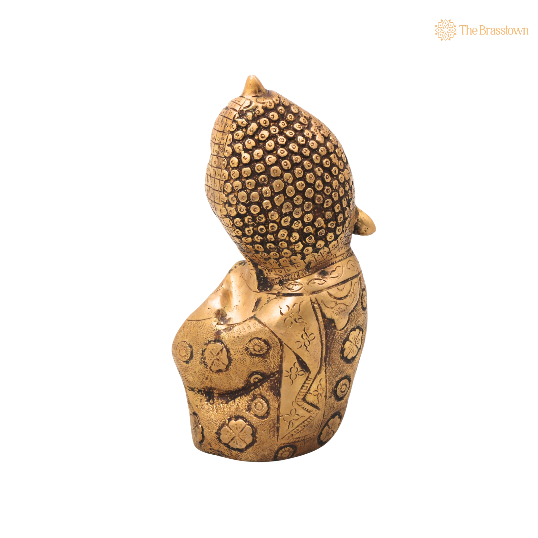 Handcrafted Brass Baby Buddha Idol β Handcrafted Buddha Traditional Chola Meditation Statue for Pooja, Home DΓ©cor & Spiritual Gifting 8 Inch
