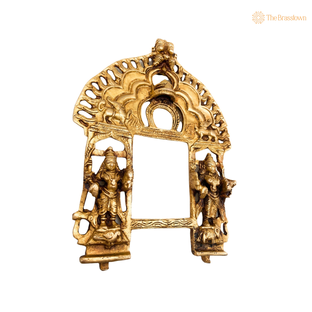 Antique Brass Temple Arch Frame with Divine 11 Inch