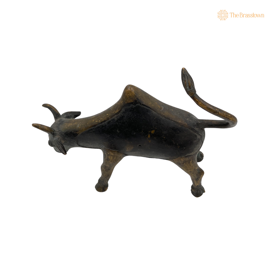 Brass Bull Idol – Handcrafted Sacred Nandi Bull Statue for Shivling, Puja & Home Mandir Décor 5.5 Inch
