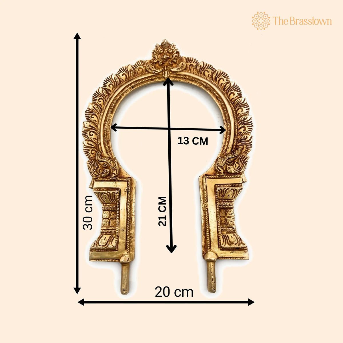 Brass Traditional Prabhavali Frame – Handcrafted Arch Wall Hanging for Temple, Home Décor, Prabhawali for Deity, Prabhaval 12 Inch 1