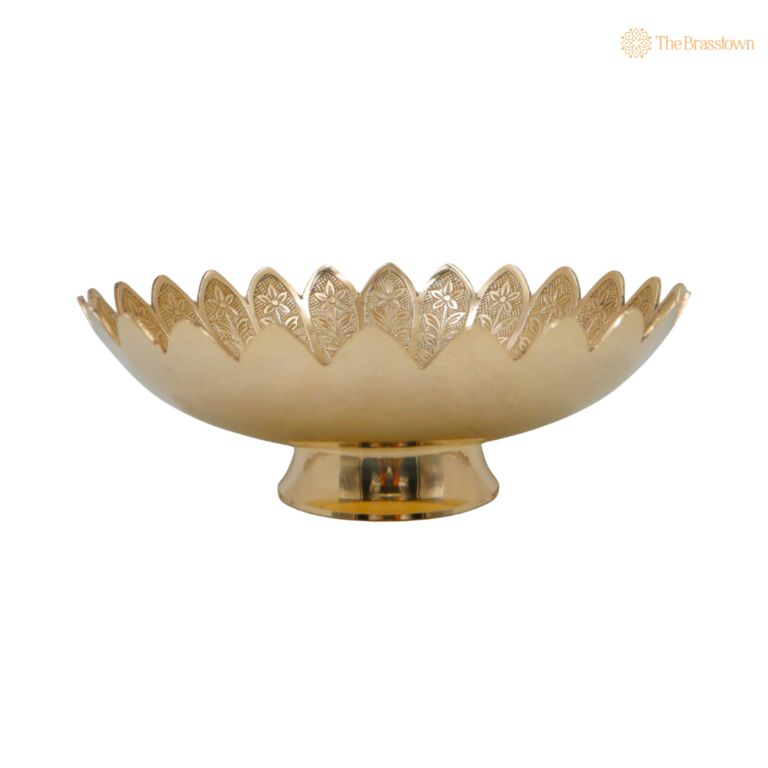 Handcrafted Traditional Brass Fruit Bowl β Traditional Peetal Decorative Dry Fruit Bowl for Dining Table, Home DΓ©cor & Centerpiece 3.5 Inch