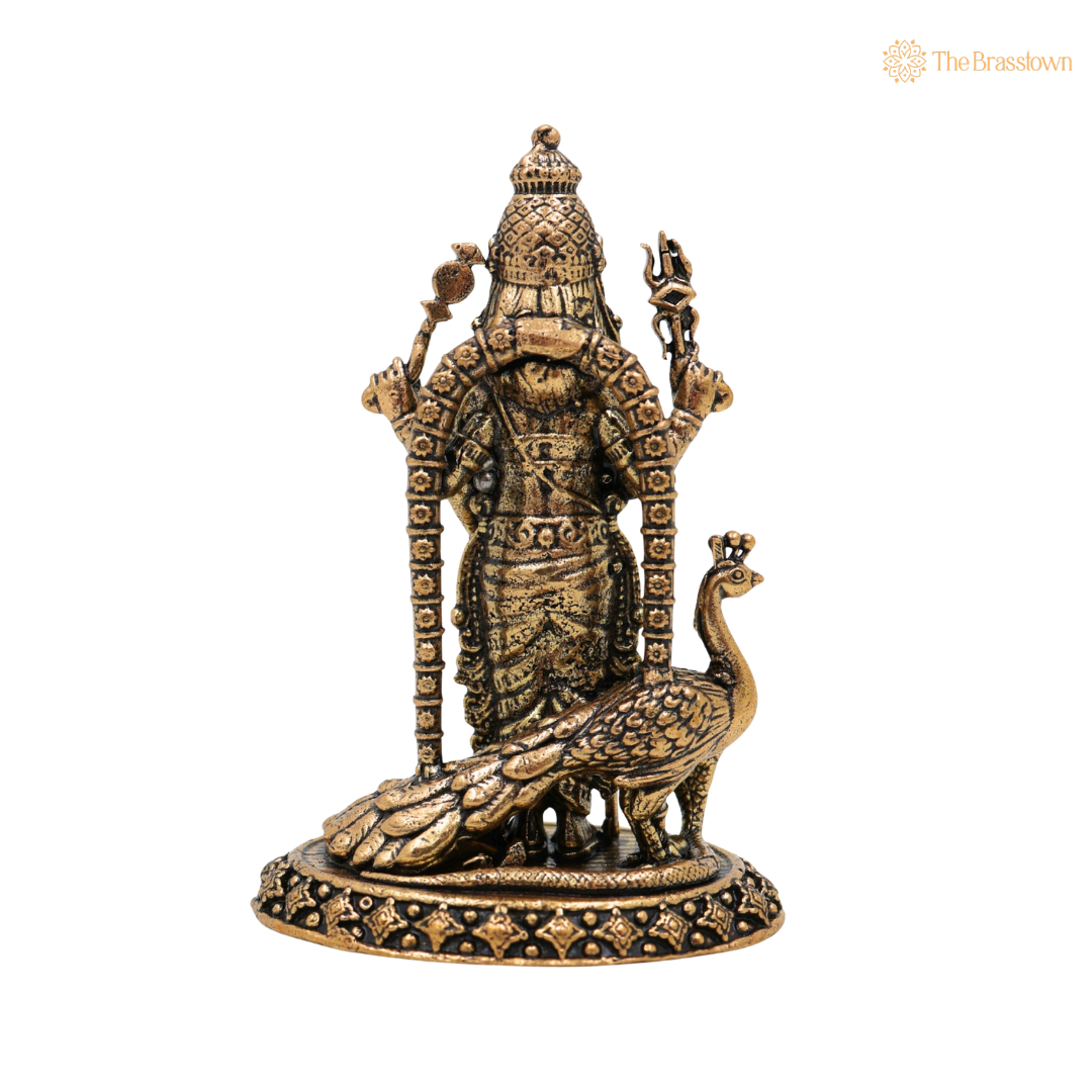 Brass Murugan Idol 3 Inch – home mandir puja decor India
