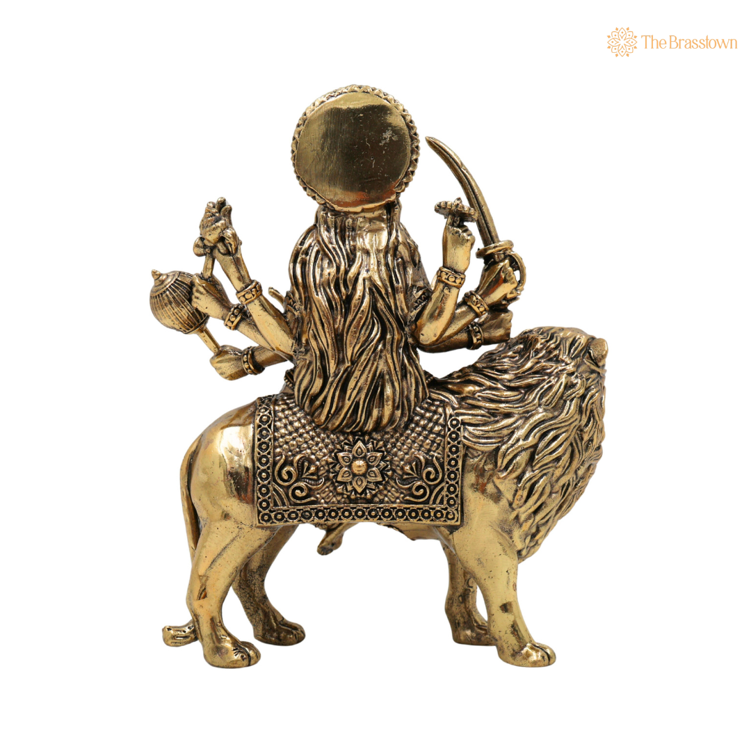 Brass Durga Idol 4.5 Inch – home mandir puja decor India