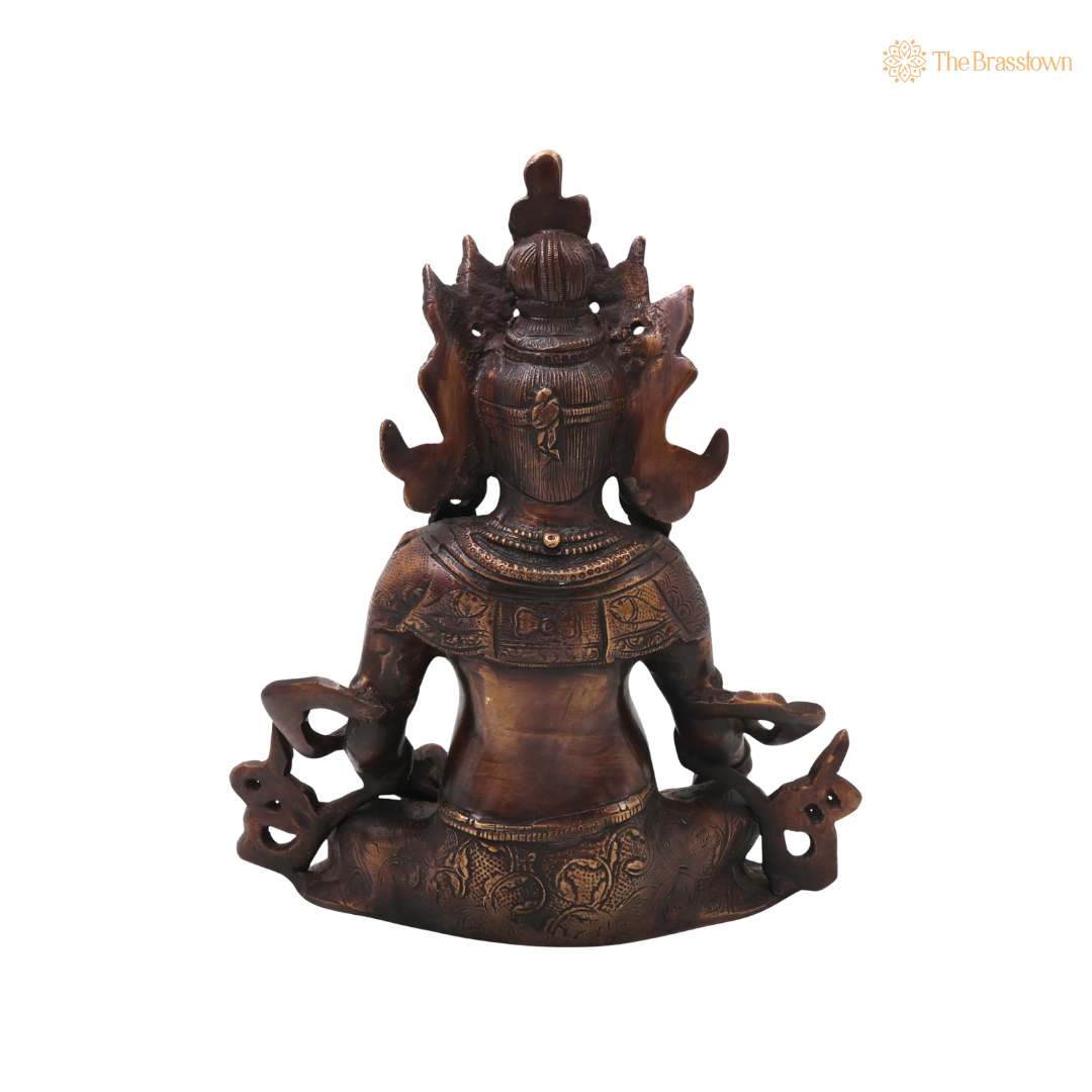 Handcrafted Brass Kubera Idol – Handcrafted Unique Vaishravana Wealth Murti for Vastu, Pooja, Home Mandir, Décor & Spiritual Gifting 10 Inch