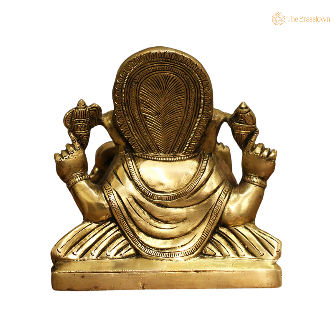 Handcrafted Brass Ganesh Superfine Idol 6 Inch – home mandir puja decor India