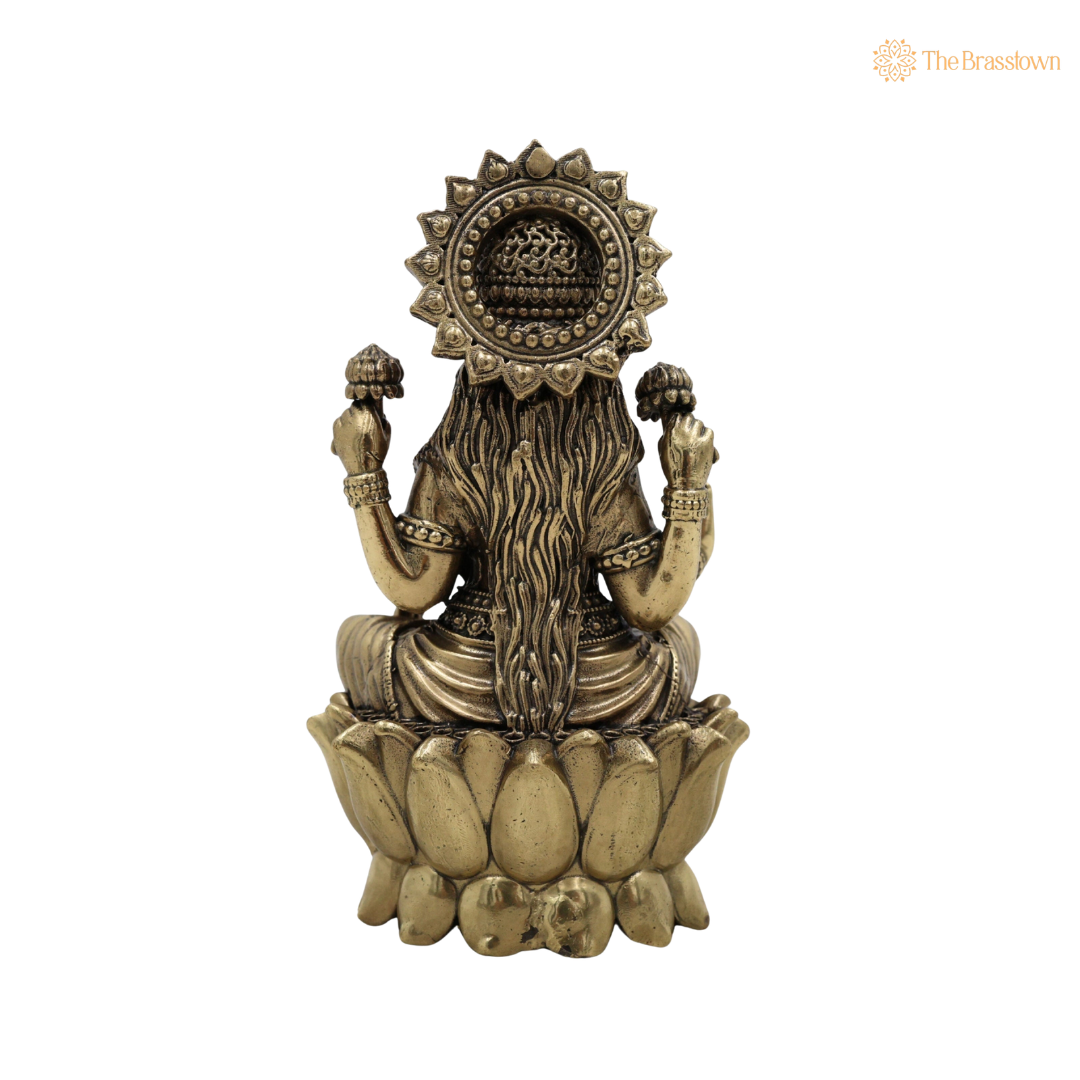 Handcrafted Brass Mahalakshmi Idol 4.5 Inch – home mandir puja decor India