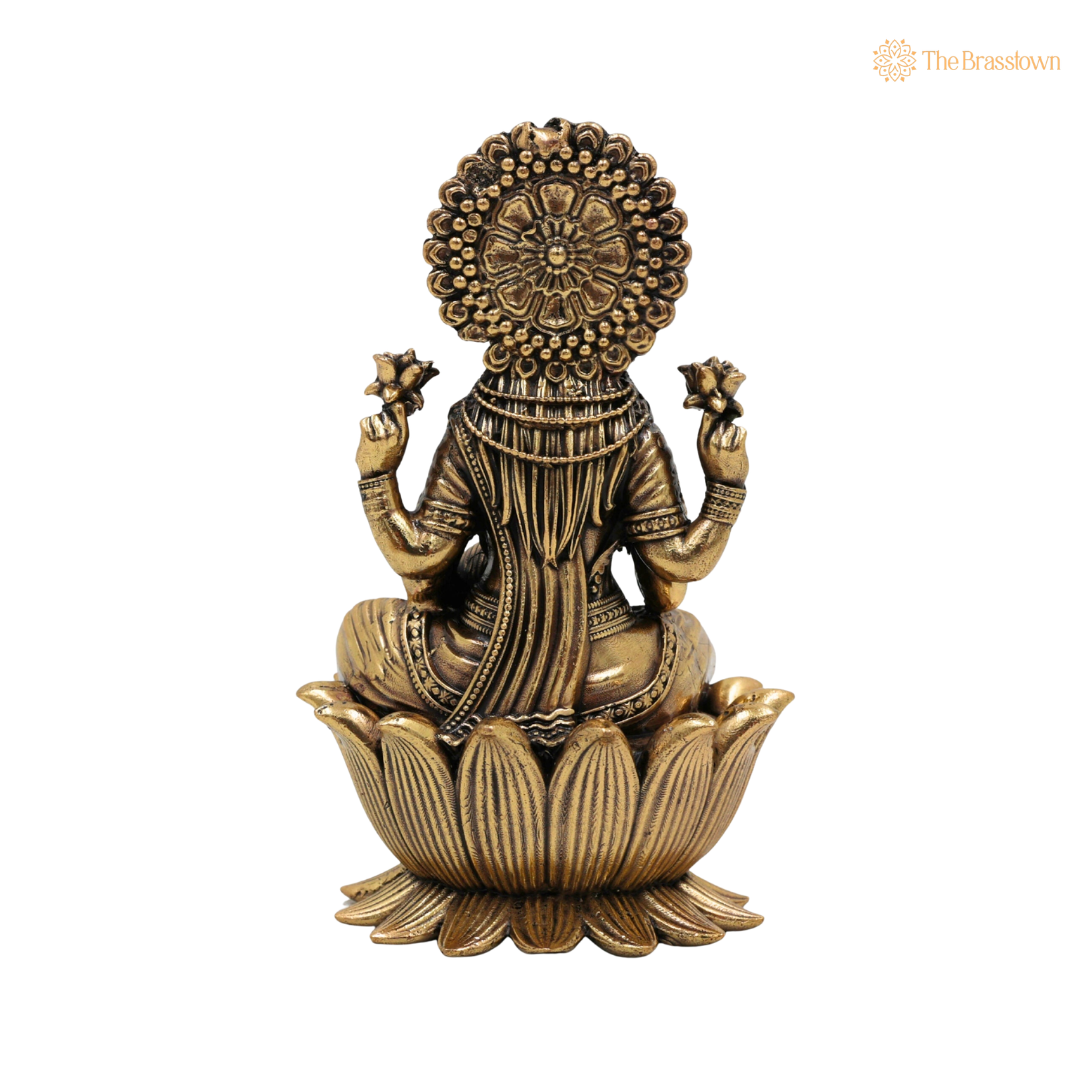 Brass Mahalakshmi Murti 4 Inch – home mandir puja decor India