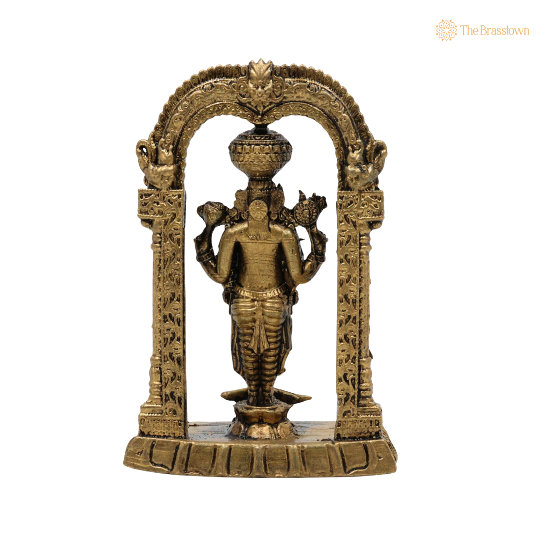 Brass Venkateshvara Balaji Idol on 3 Inch β home mandir puja decor India